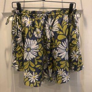 Aerie Blue and Green Skirt Floral Design